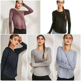 Lu-Wt188 Women Yoga Shirt Girls Shrits Running Long Sleeve Ladies Casual Outfits Adult Sportswear Exercise Fitness Wear Shirt 73