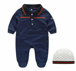012 meses roupas de bebê recém-nascido manga longa designer bebê macacão de algodão roupas infantis bebê meninos meninas macacões chapéu outfits 4657610