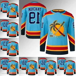 Anpassad omvänd retro Florida''Panthers''Matthew Tkachuk Jersey Aaron Ekblad Aleksander Barkov Marc Staal Spencer Knight Patric Hornqvist 20