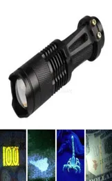 3W UV LED -ficklampa Purpurljus 395410NM ALUMINUM Ultraviolet Flash Light Torch Lamp Portable Lantern Linternas Money Stain de3737386