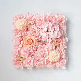 Faux Floral Greenery Cheap 35CM Artificial Flower Wall Panels Flower Wall Mat Silk Rose Hydrangea for Photo Background Home Wedding Party Decoration YQ240125