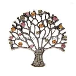 Pimler broşlar Cindy Xiang Rhinestone Tree Brooch Moda Vintage Beautif Kış Pin 2 Mevcut Kadın ve Erkek Aksesuarları Dr Dhxhz