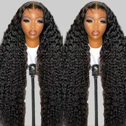 glueless preplucked human wigs baby hair deepwave frontal wig 13x6 hd lace curly lace front human Hair wig Sale 13x4 wig