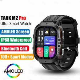 스마트 시계 2024 Tank M2 Pro Smart Watch 1.96 AMOLED Ultra Smartwatch Fitness Military Watches AI Voice IP69K 방수 스마트 워치 YQ240125