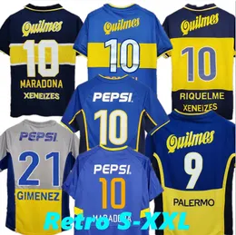 1996 1997 1998 1999 ретро футбольные майки BOCA JUNIORS RIQUELME MARADONA 95 96 97 98 81 99 00 PALERMO CANIGGIA TEVEZ GIMENEZ футбольные майки классическая рубашка