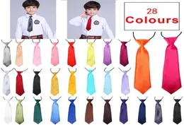 28 färger baby pojke skola bröllop elastiska slipsar hals tiessolid vanliga färger barnskola tie boy6682652