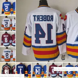 1972-1999 영화 레트로 CCM 하키 저지 자수 9 Lanny McDonald 14 Rene Robert 19 Joe Sakic 5 Rob Ramage 8 Teemu Selanne 1 Chico Resc 29