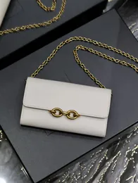 Tasarımcı çantası Le Maillon lüks çapraz gövde çantaları mini çantalar woc çanta tek omuz zarfı orijinal deri kadın metal zinciri kutu