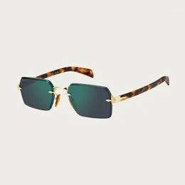 Sonnenbrille Hohe Qualität Rechteck Randlose Und Optische Gläser Für Männer Frauen Zugängliche Luxus Mode Blickfang