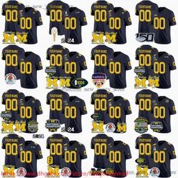 Anpassad 2024 NCAA -mästare Michigan Wolverines College Football 9 JJ J.J. McCarthy Jersey Blue 2 Blake Corum 7 Donovan Edwards 0 Mike Sainristil 1 Roman Wilson Jerseys