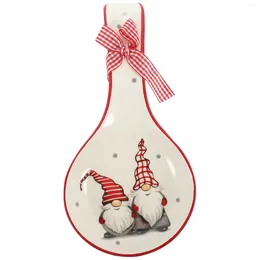 Set di stoviglie cucchiaio rastrellino per le posate per le bacchette del cuscino adorabile supporto per forchetta a forma di natale riposante creativo scaffali bianchi creativi