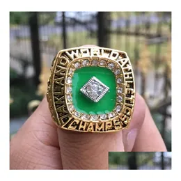 クラスターリング1989 Athletics World Baseball Championship Ring Fan Men Christmas Promotion Giftion Can Mix Style Drop Delivery DH4oi