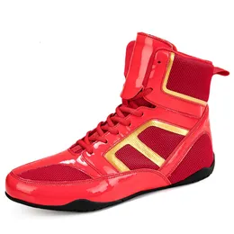 2024 Nya boxskor Kvinnor Mens Professional Fighting Shoes Youth Anti Slip Wrestling Training Shoes Storlek 35-47