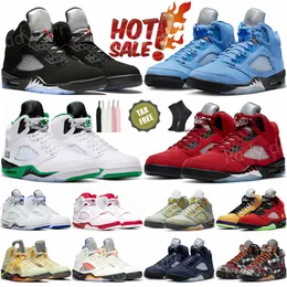 Jumpman 5S 남자 농구화 디자이너 조지 타운 5 다크 콩코드 레이서 블루 스웨이드 UNC 럭키 그린 부르고뉴 항해 부활절 남성 트레이너 스포츠 운동화