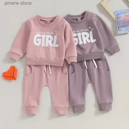 Giyim Setleri Lioraitiin 0-3y Toddler Bebek Kız Sonbahar Giysileri Anne Kız Pullover Sweatshirt ve Jogger Pantolon Set Kıyafetleri Takip