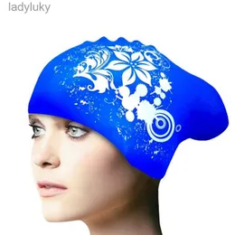 Cuffie da nuoto Nuova cuffia da nuoto in silicone Capelli lunghi Cuffie da nuoto impermeabili da donna Cappello da immersione per bambini Garras Natacion Casquette 2022L240125