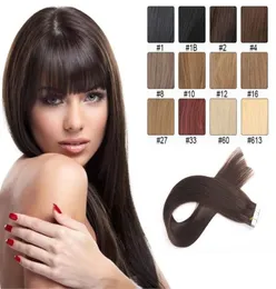 Nastro nelle estensioni dei capelli Colore naturale 8A Grado Brasiliano Remy dritto 20 pezzi PU Trama della pelle Estensioni dei capelli Fabbrica diretta Can4285996