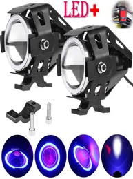 オートバイヘッドライトバイクU7 12V LED fog Spot Head Light Moto Spotlights Shoting The Lamp Angel Eyes for Honda8015704