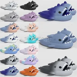 2024 Nya hajskivor tofflor Sandaler Menskvinnor Deluxe Tie Dye Bule Haze Rainbow Fashion Outdoor Novelty Slippers Beach inomhus Hotellsport Sneakers Letterg