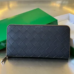 10A üst düzey çoğaltma bv tasarımcıları erkek cüzdan 19cm kart tutucular intrecciato örgülü deri çanta uzun cüzdan erkekler ücretsiz nakliye vv036