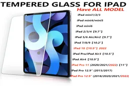 0.4mm 9H IPAD Tempered Glass Screen Protector For ipad 10 9 8 7 6 5 4 3 2 1 Ipad mini mini6 ipad air 2 3 4 iPad pro 12.9 2022 IN OPP BAG5312147
