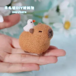 Capybara Felt Animal Felt Dog Handmade DIY Poke Fun Couple Packaging Felt Set Pendant Doll Decorative Gift 240124