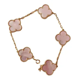 Van-Clef Arpes Pulsera Diseñador Lujo Moda Mujer Calidad Original V Oro Cuatro Hojas Hierba Rosa Mariscos Cinco Flores La Plata 925 No Tiene Miedo A Decolorarse