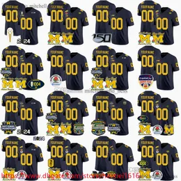 Benutzerdefinierte S-6XL 2024 NCAA Champion Michigan Wolverines College Football 9 JJ J.J. McCarthy Trikot Blau 2 Blake Corum Donovan Edwards Mike Sainristil Roman Wilson Trikots