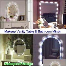 شرائح LED 5M Tocador Con Espejo Makeup Mirror Light String USB 5V Tark Table Table Bathroom Lamp