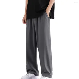 Pantalons pour hommes hommes glace soie confortable pantalons de survêtement pantalons de jogging sport gymnase surdimensionné couleur unie baggy jambe large tenue décontracté