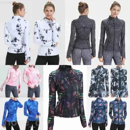 Lu Align Lu Define Lady Yoga Outdoor Manga Longa Casaco Jaquetas de Fitness Treinamento Impressão Activewear Mulher Stretch Sportswear Roupas Finas St 74