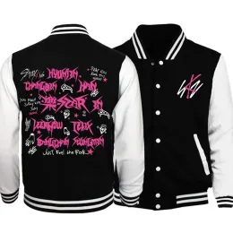 Kpop Stray Kids Rock-Star Album Zip Up Baseball Jacket Women Men Bomber Jacket Outerwear Streetwear Hip Hop Baseball Uniform