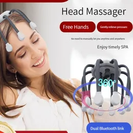 Head Massager Octopus Massage Instrument Fully Automatic Multidimensional Electric Vibration Scalp Relaxation 240118