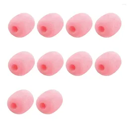 Bowls Paquete de 10 auriculares de solapa micrófono parabrisas esponja cubierta de espuma tamaño mini Lavalier rosa