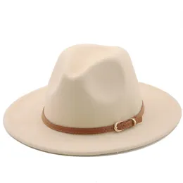 56-60 см, белая, черная, с широкими полями, шляпа-федора для женщин и мужчин, фетровые шляпы из искусственной шерсти с декором из металлической цепочки, панамская шляпа в стиле джаз, 240125