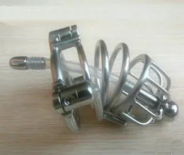 Hot Selling Metal Cock Cage Device för bälte Permanent låst Titanium Steel Penis Urethral Tube BDSM Sex Toys6611637