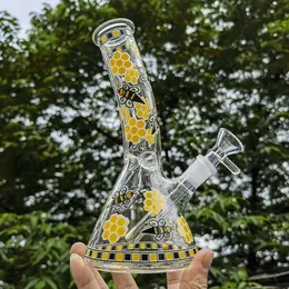 7,87 Zoll Shisha Honeybee Glas Wasserpfeife Bong Precolator Bubble Beaker Bong + Glasschüssel