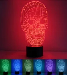 الهيكل العظمي الليلي ضوء امدادات الطاقة USB Buttonstyle Sevencolor LED الإبداعية ثلاثية الأبعاد غرفة نوم المعرض قاعة الممر Argosphere6353748