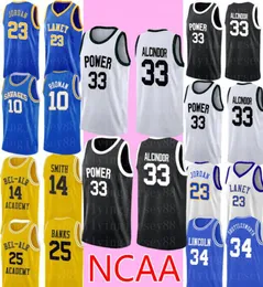 33 LEW ALCINDOR Jersey Cheap Magic 33 Johnson College Basketball Jersey stitched Logos S-XXL Black White4921678