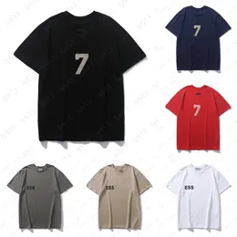 Designer mens luxo camiseta moda high street essientials camisetas peito letras de silicone padrão impresso na moda solta high street manga curta tshirt