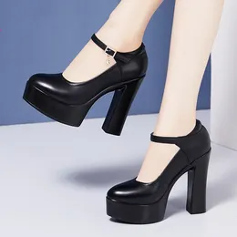 Модельные туфли 12 см 13 см, модные женские туфли из натуральной кожи, весна 2024, на высоком каблуке на платформе для свадебной вечеринки, модель