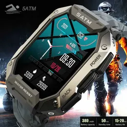 Smart Watches C20 Military Smart Watch Men Carbon Black Ultra Army Outdoor IP68 5ATM Waterproof Heart Rate Blood Oxygen Satm Smartwatch 2023 YQ240125