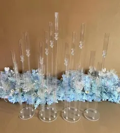 2023 Bröllopsdekoration Centerpiece Candelabra Clear Candle Holder Acrylic Candlesticks4882651