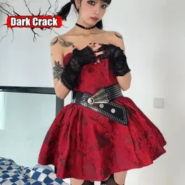 Kobiet Y2K Gothic HARAJUU Punk Lolita Picy dziewczyny Nit Elastyczne pasmatelastyczne wszechstronne subkultura szerokie pasa talii Pasek 240122