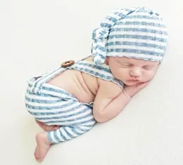 Barn Rompers Fashion Knot Baby Hat Stripe Cotton Caps Summer Nyfödda POGRAPIER FÖR GIRLER Pojkar Spädbarn2716565