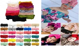 Crianças Bebê Meninas Grande Bowknot Largo Elástico Faixa de Cabelo Faixa de Cabelo Envoltórios 30 CORES Infantil Recém-nascido Hairbands Hairwraps Cabeça Envoltório Turbante D68694330