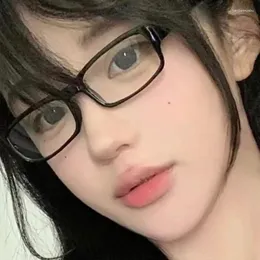 Occhiali da sole stile Kroean Harajuku occhiali quadrati montatura da donna senza trucco moda anti-blu uomo contrastante carino decorativo
