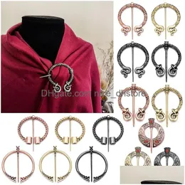 Pins Brooches Pins Medieval Cloak Shawl Scarf Pin Clasp Celtic Jewelry Costume Accessory For Women Girlspins Drop Delivery Dhtiv