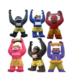 wholesale High Quality Outdoor Promotion Car wash Inflatable Gorillas kingkong balloon 4/6/8m height For Advertising 004