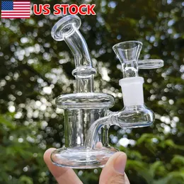 4.5 inch Mini Glass Bong Perc Premium Quality Water Pipe Hookah Bubbler + Bowl